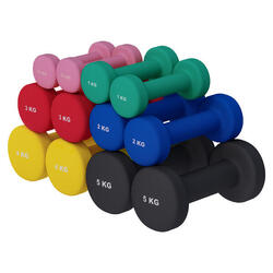 LOT DE 6 PAIRES D'HALTERES FITNESS EN VINYLE | FITNESS ET MUSCULATION