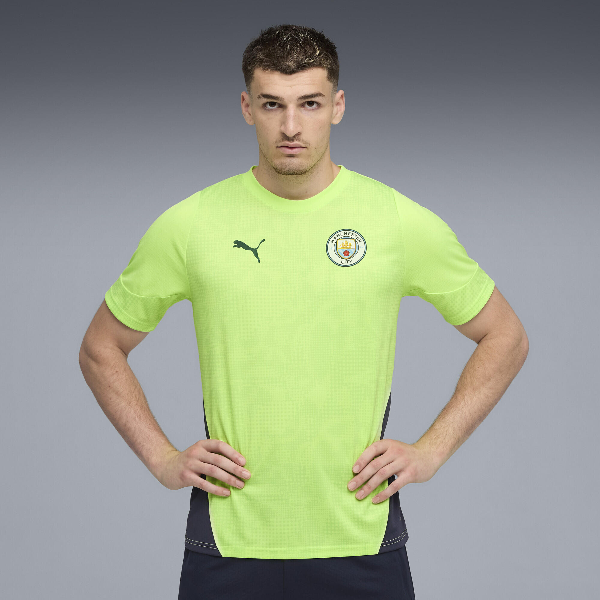 Tricou fotbal bărbați mânecă scurtă Black Silver Metallic, negru PUMA 2/6