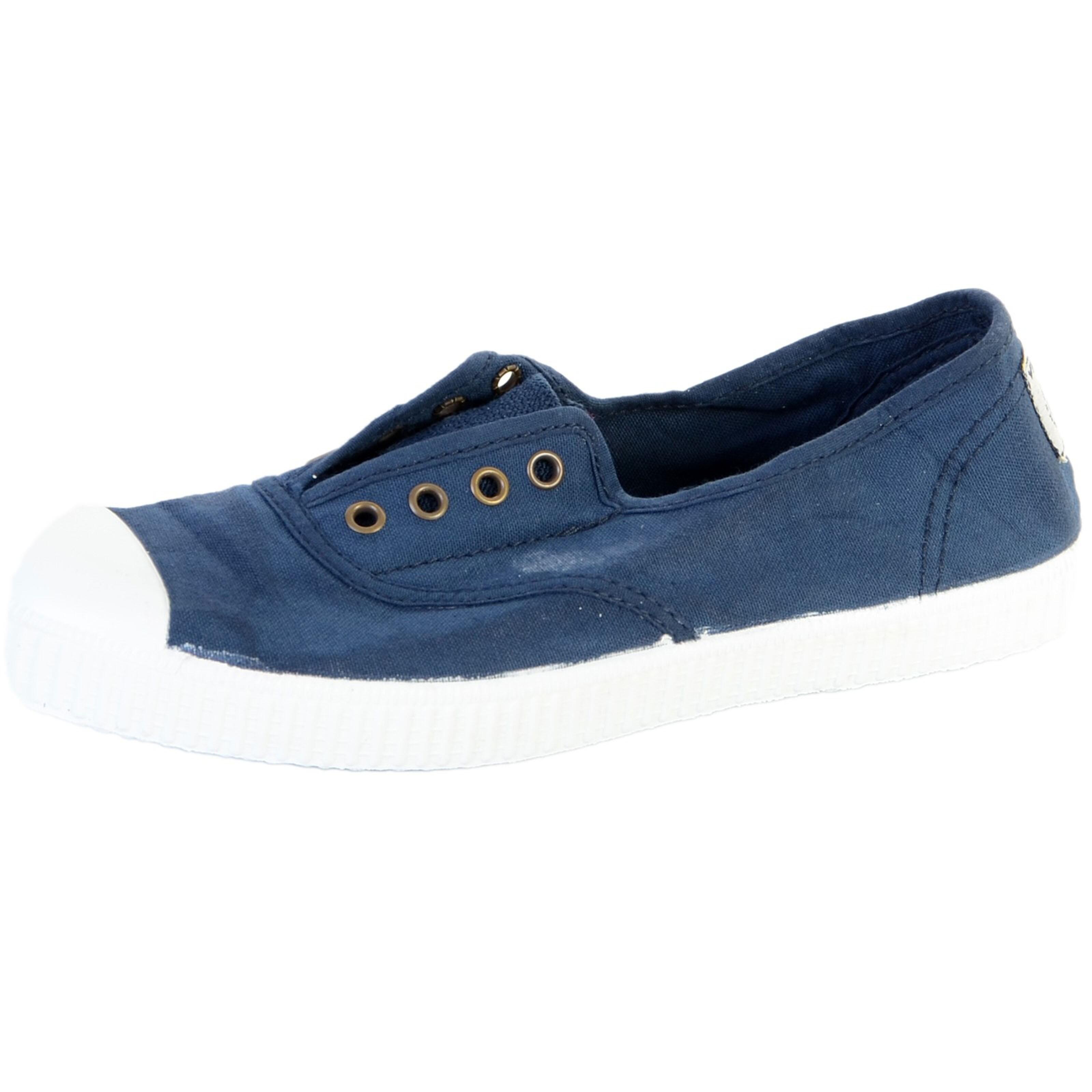 Victoria - Baskets Femme Sans Lacets Victoria 1915 Anglaise Toile Lavée - Chaussures De Sport - Bleu - Decathlon