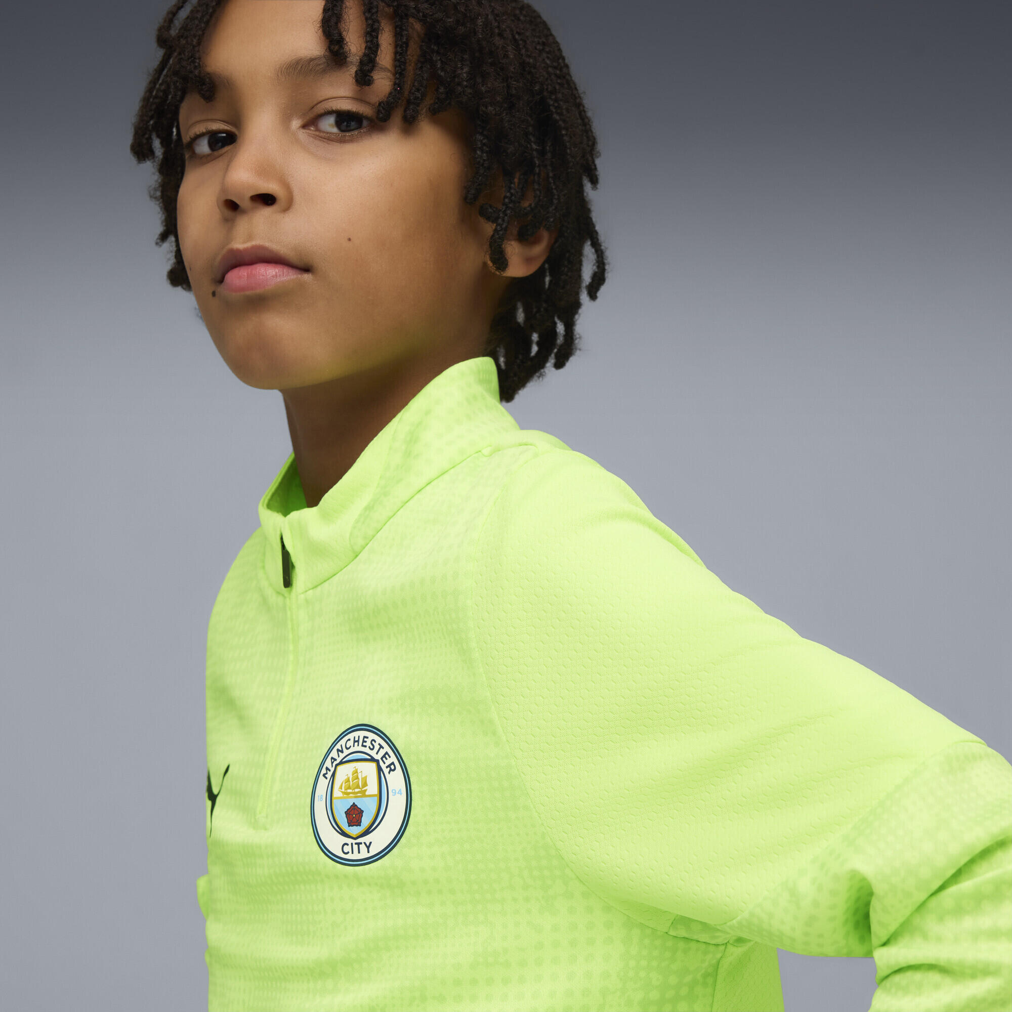 Top da training con zip corta Manchester City per ragazzi PUMA 3/6