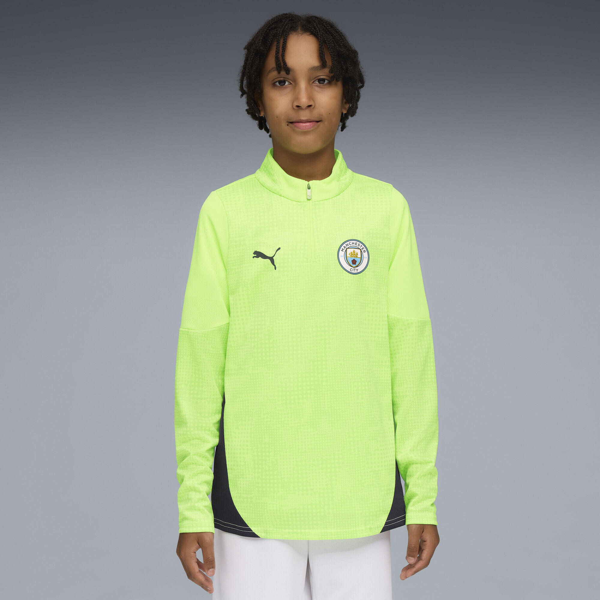 Top da training con zip corta Manchester City per ragazzi PUMA 2/6