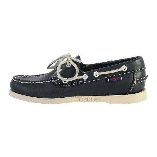 Docksides chaussures bateau femme cuir bleu nite