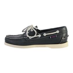 Docksides chaussures bateau femme cuir bleu nite