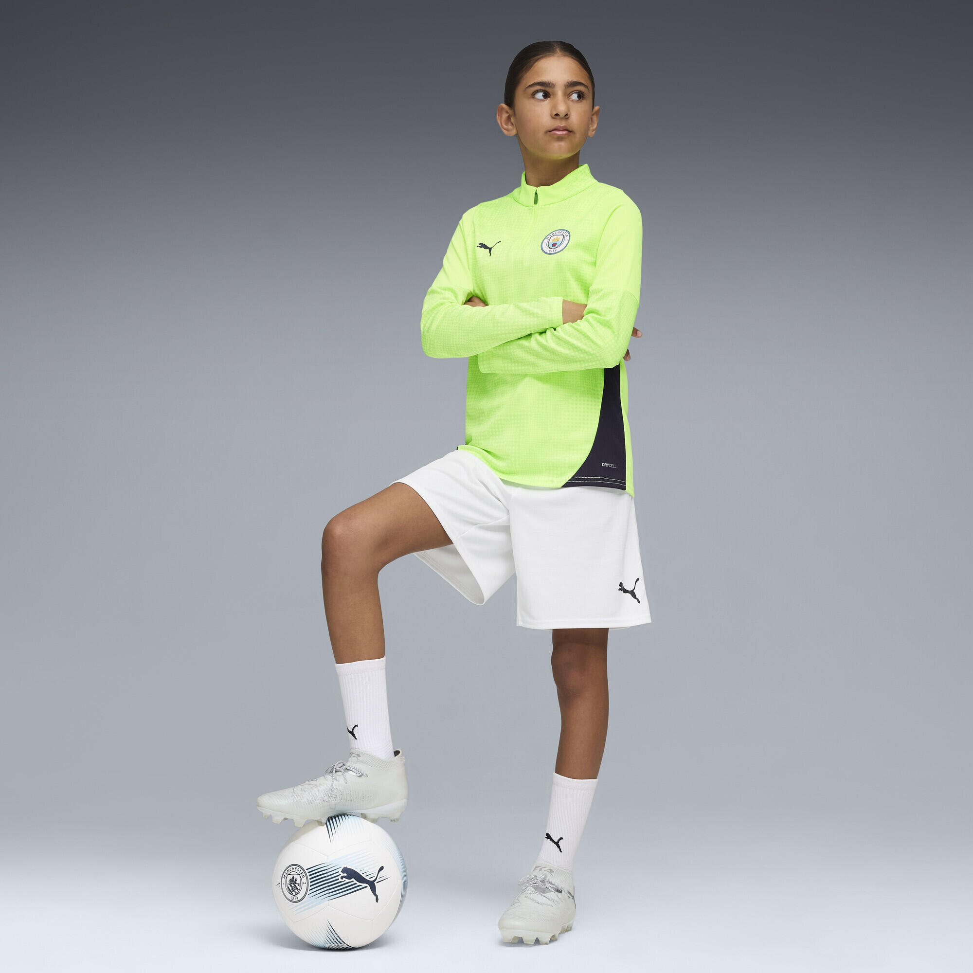 Top da training con zip corta Manchester City per ragazzi PUMA 4/6