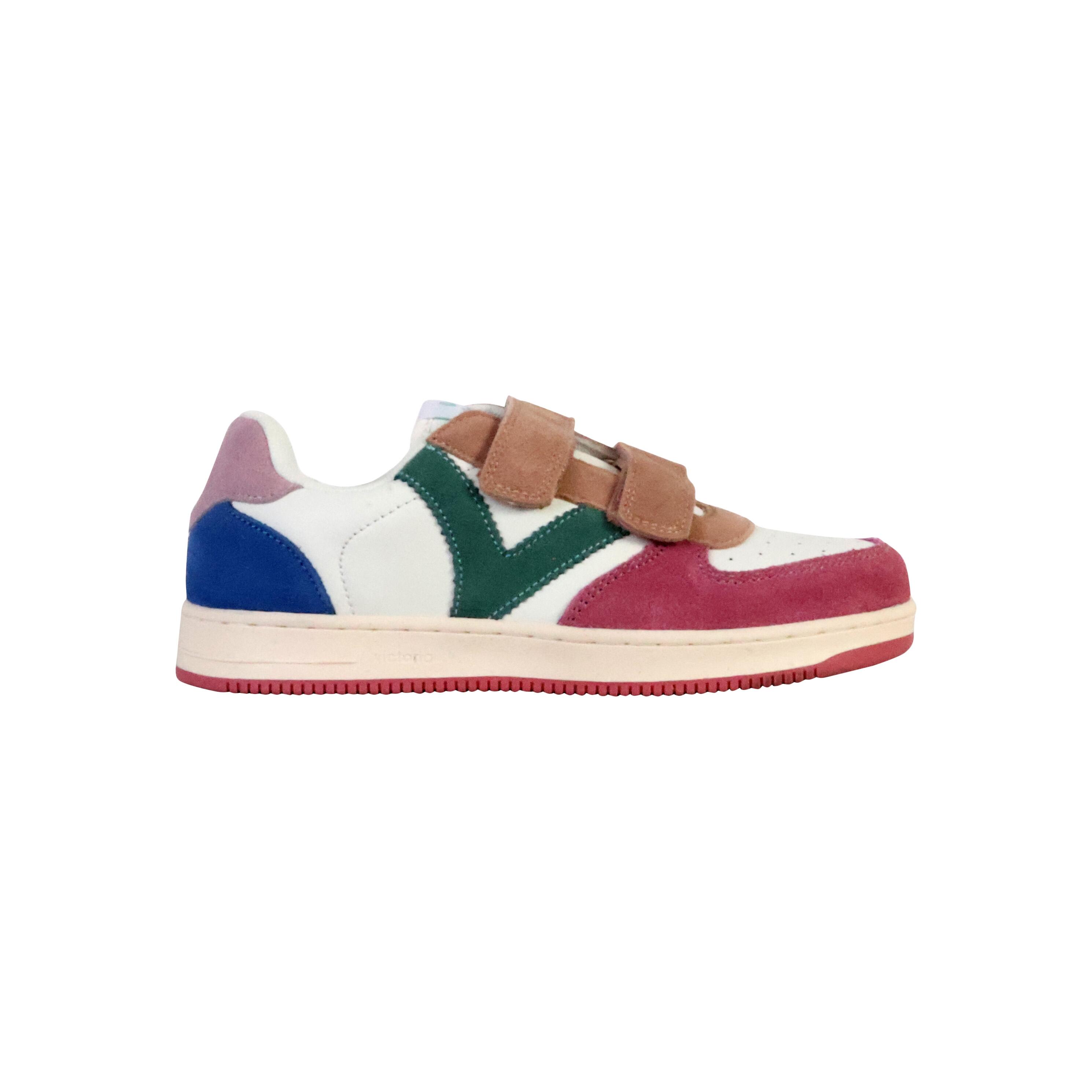 Basket à scratch pour enfant TIEMPO SCRATCH CUIR FENDU MULTICOLORE 2/5