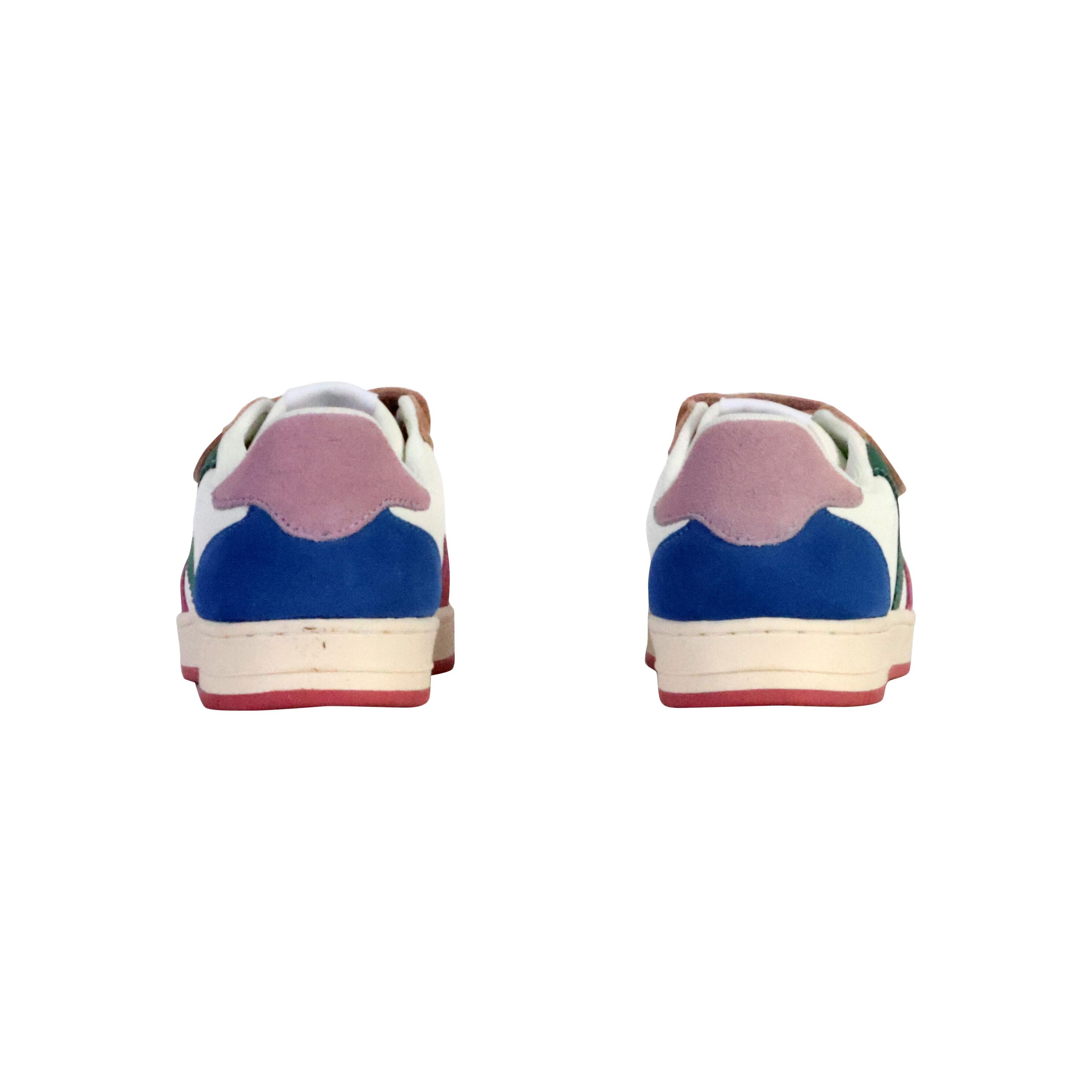 Basket à scratch pour enfant TIEMPO SCRATCH CUIR FENDU MULTICOLORE 4/5