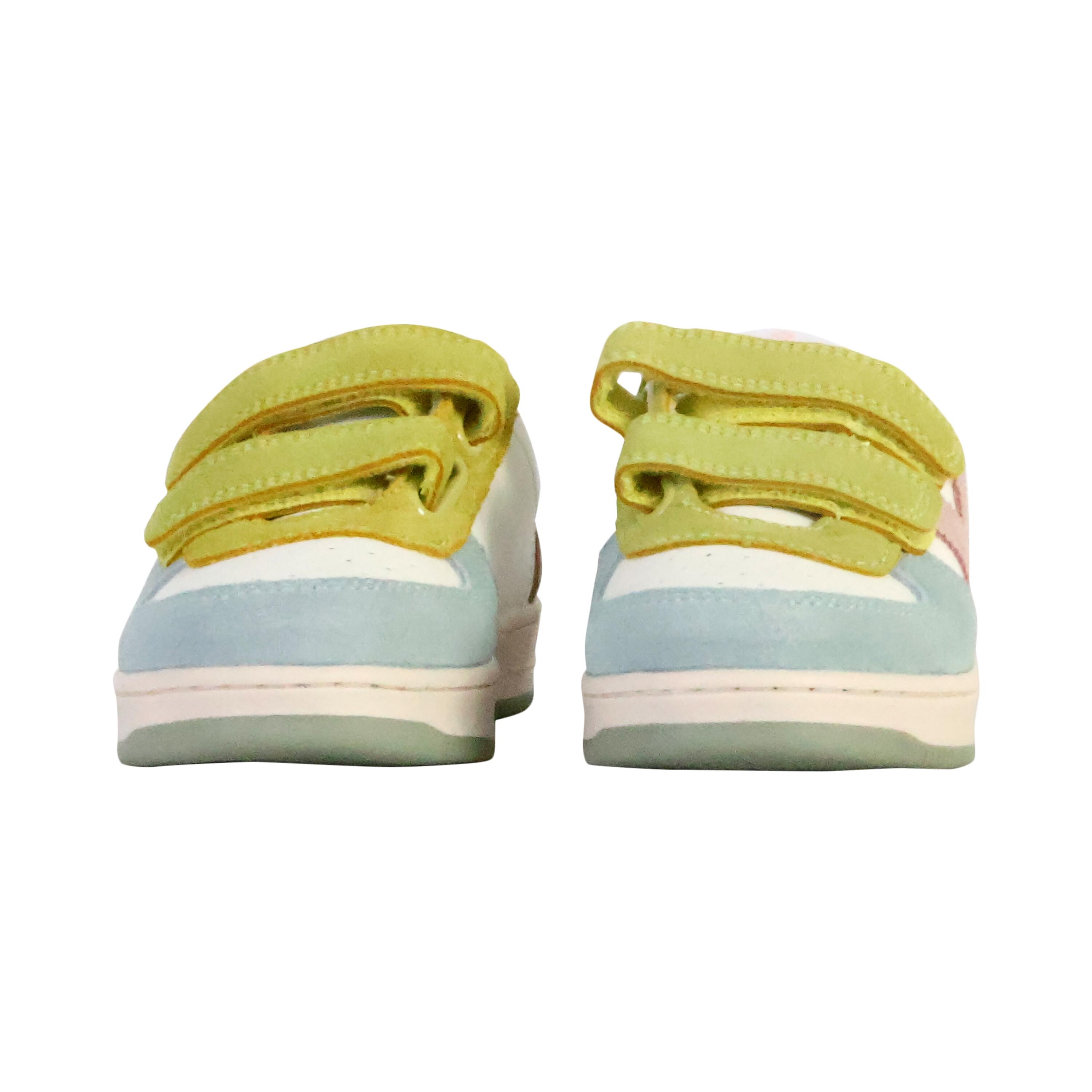 Basket à scratch pour enfant TIEMPO SCRATCH CUIR FENDU MULTICOLORE 5/5