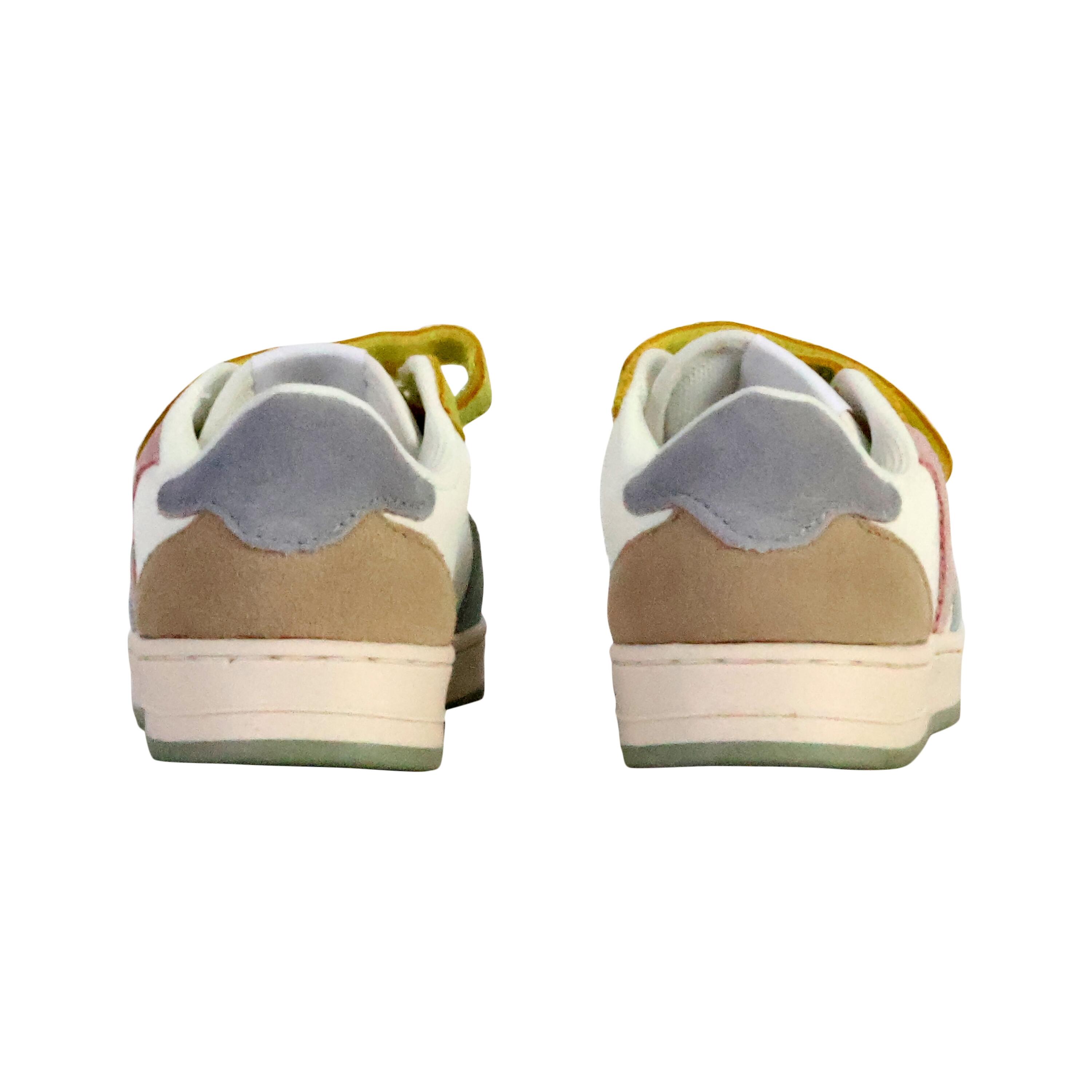 Basket à scratch pour enfant TIEMPO SCRATCH CUIR FENDU MULTICOLORE 4/5