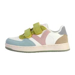 Basket à scratch pour enfant TIEMPO SCRATCH CUIR FENDU MULTICOLORE