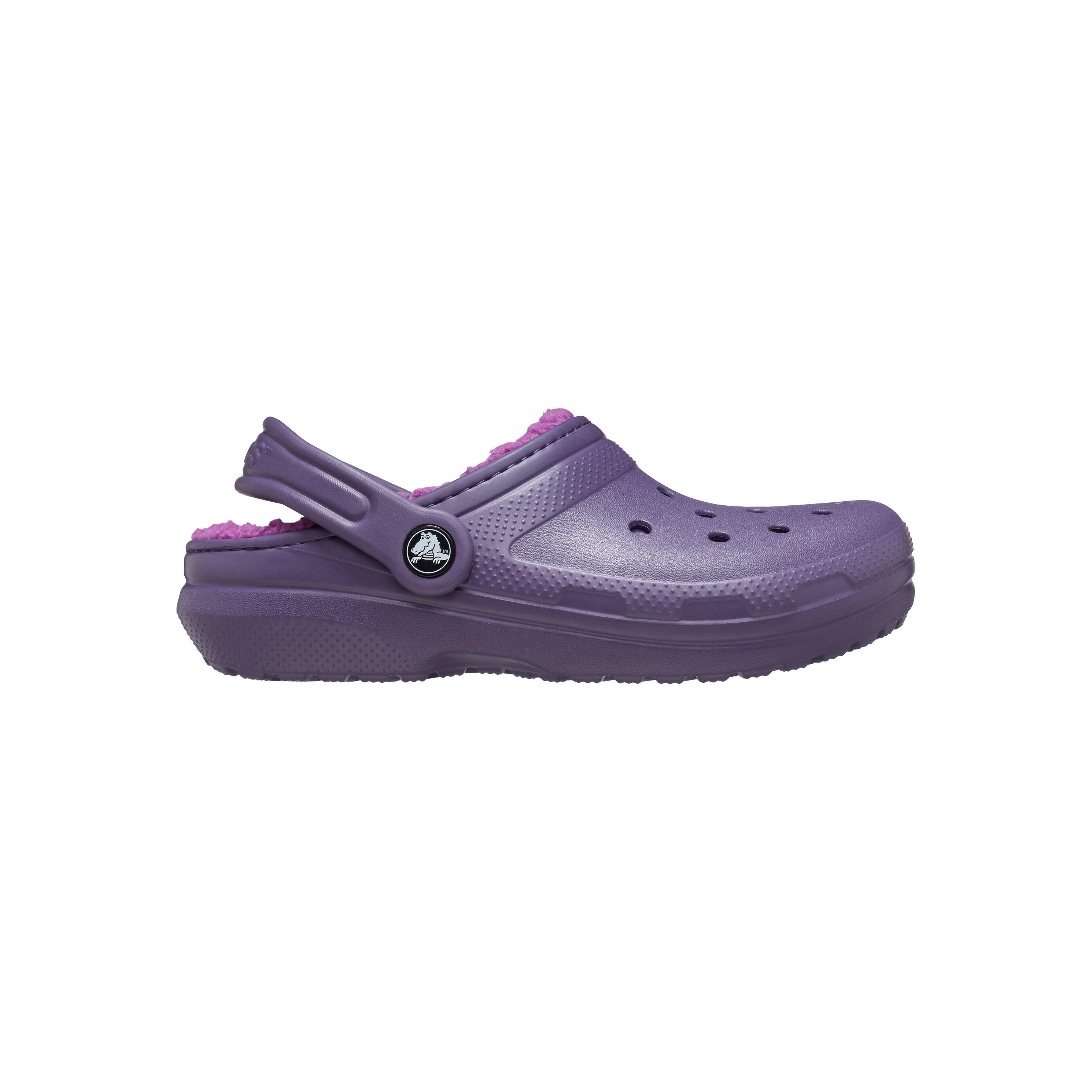 Crocs Classic Lined Thermoplastic Unisex Kids's Nightshade Clogs 2/6