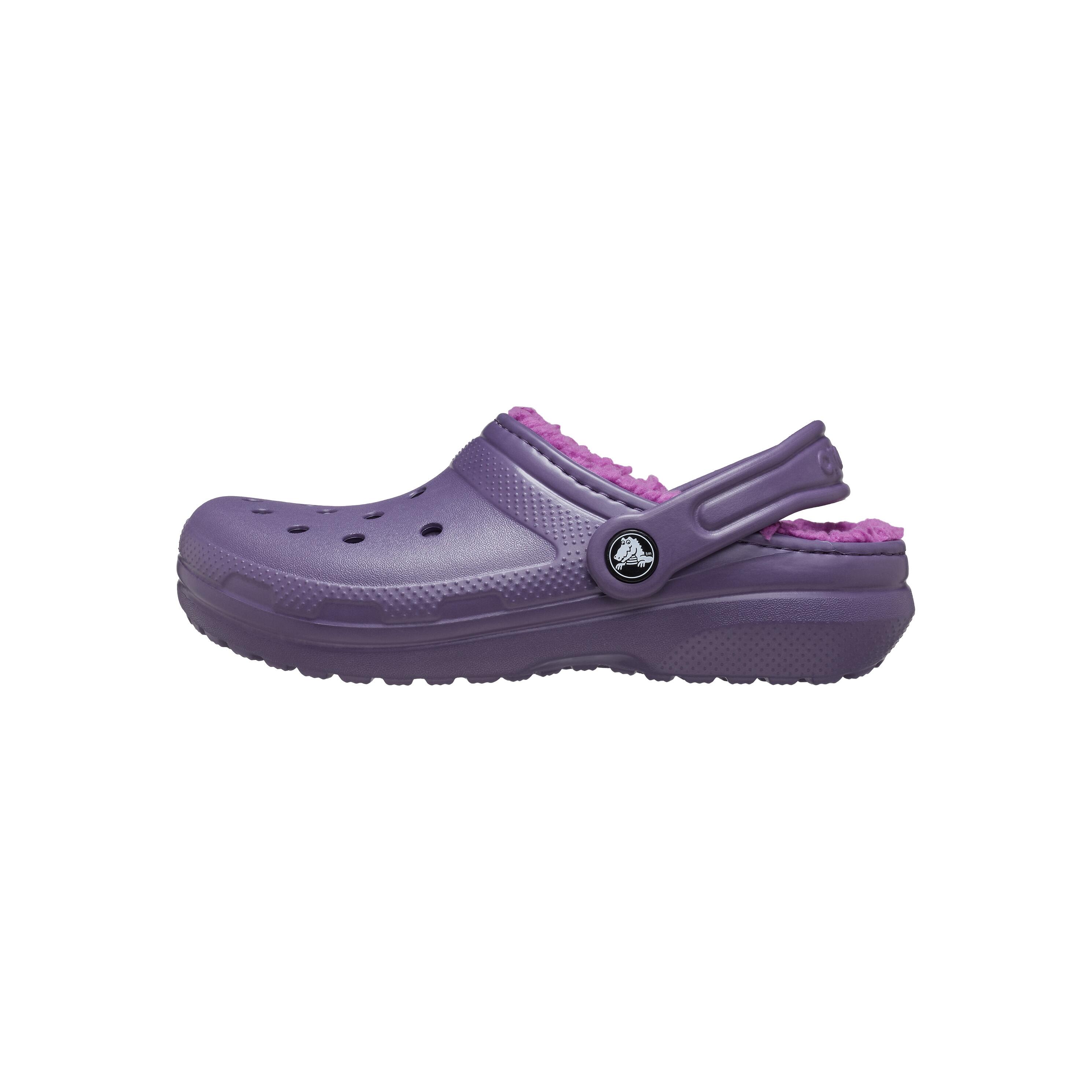 Crocs Classic Lined Thermoplastic Unisex Kids's Nightshade Clogs 1/6