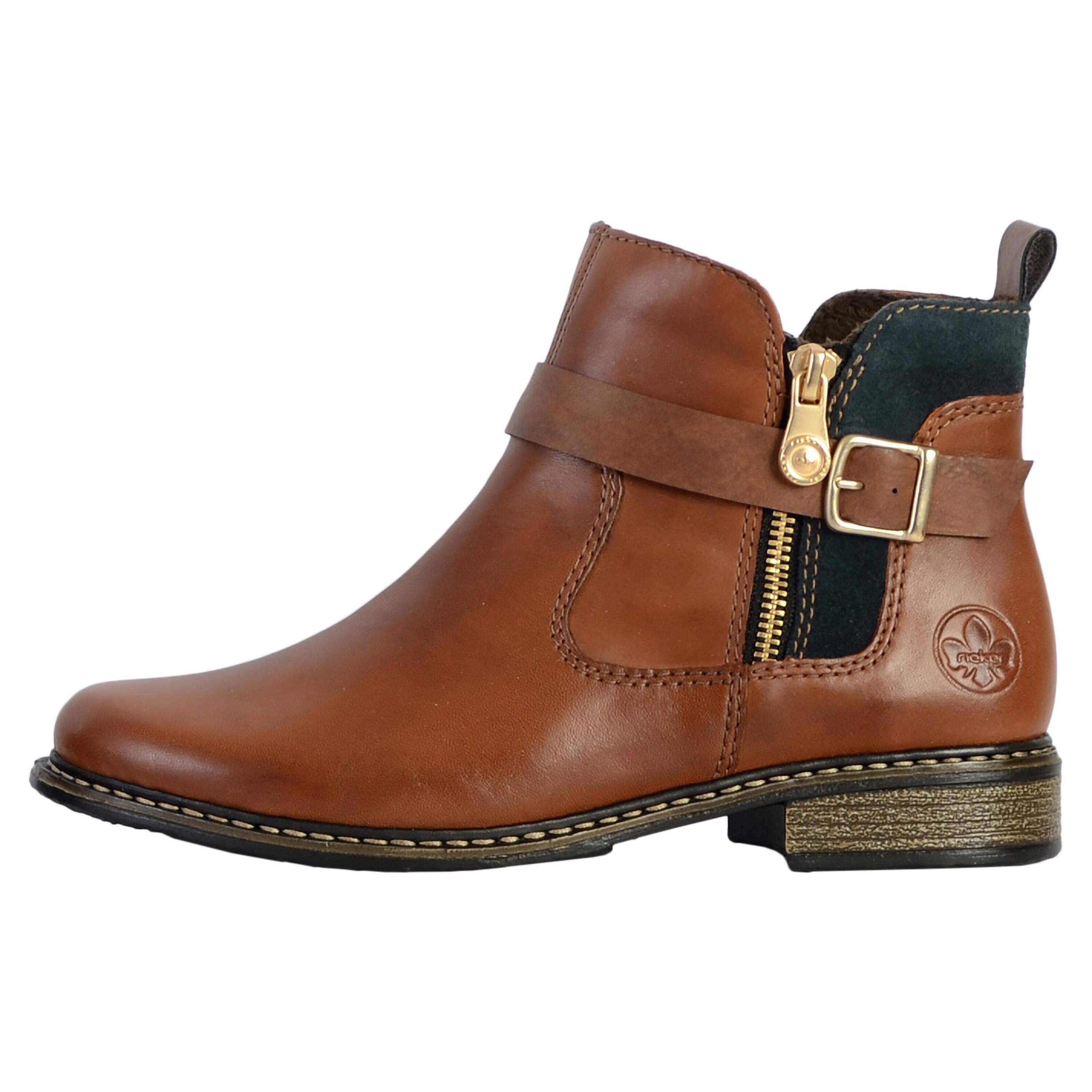 Womens Leather Boots Leisure Ankle Zip Z4959-22 1/5