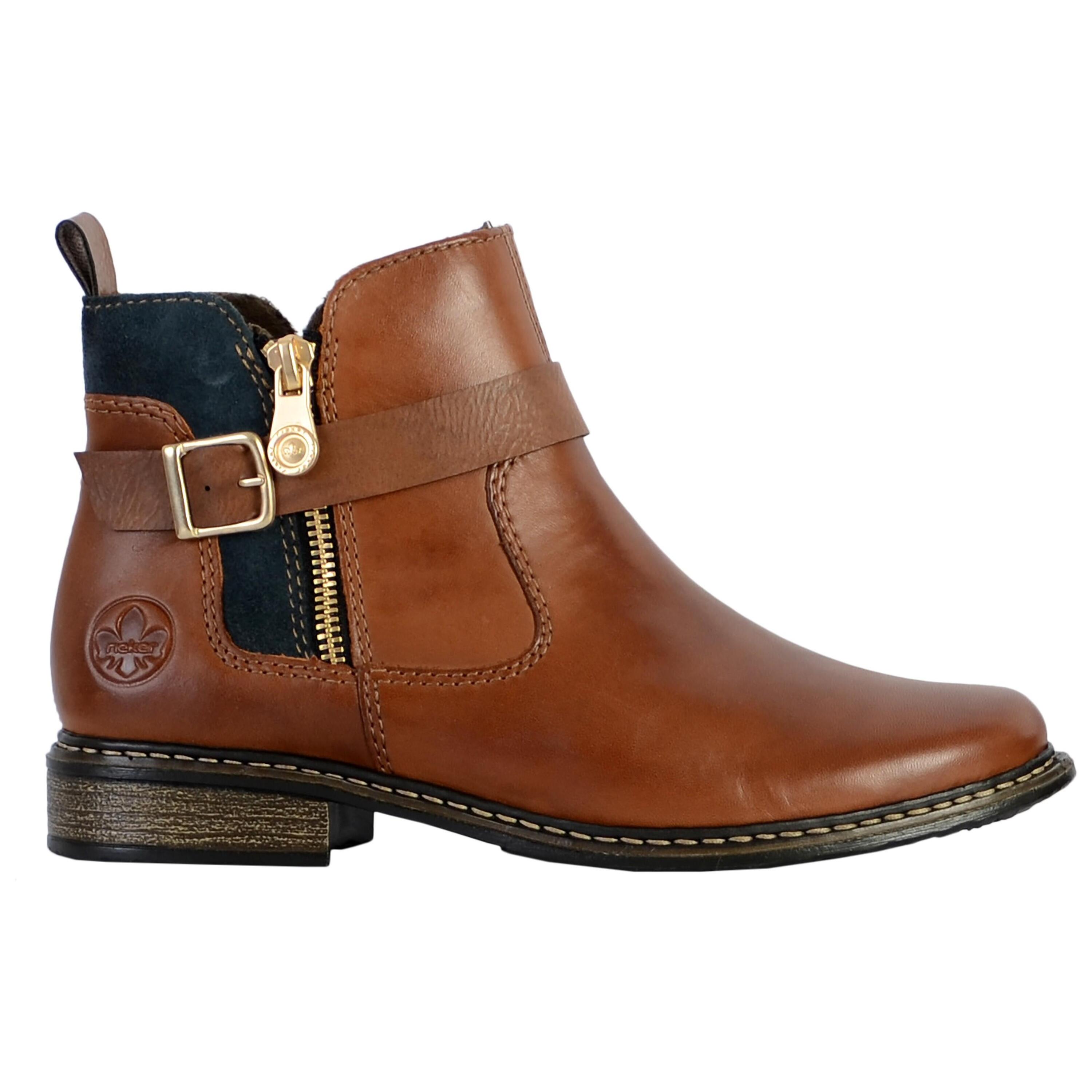 Womens Leather Boots Leisure Ankle Zip Z4959-22 2/5