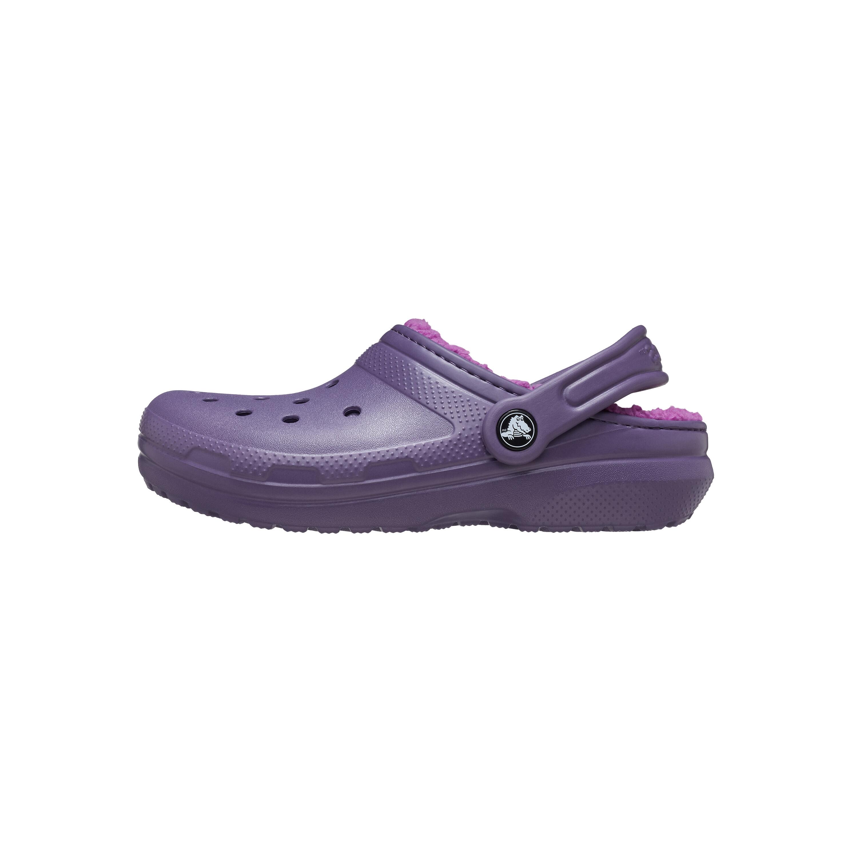 Crocs Classic Lined Thermoplastic Unisex Kids's Nightshade Clogs 1/6