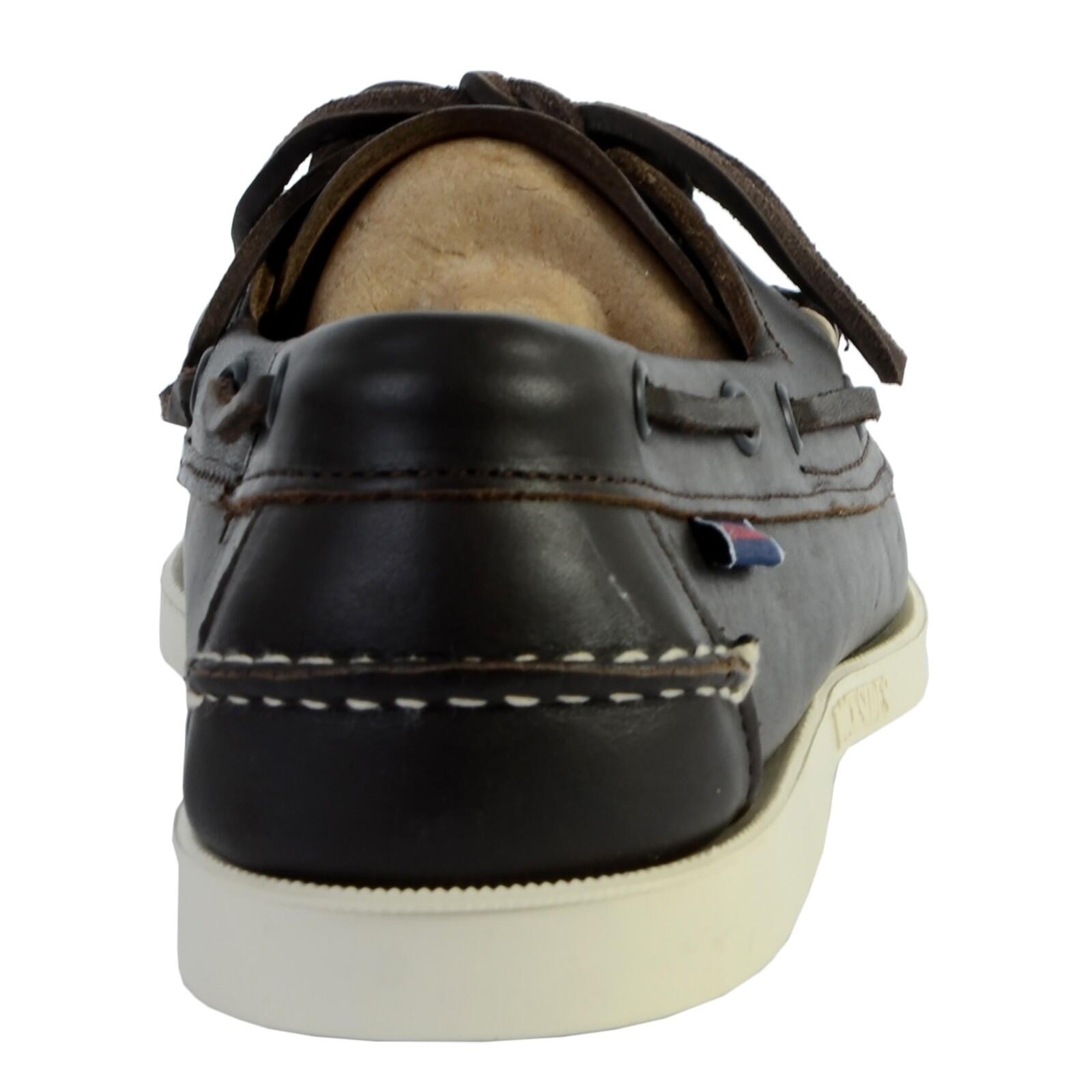 Sapato de barco masculino DOCKSIDES Portland couro marrom escuro 3/6