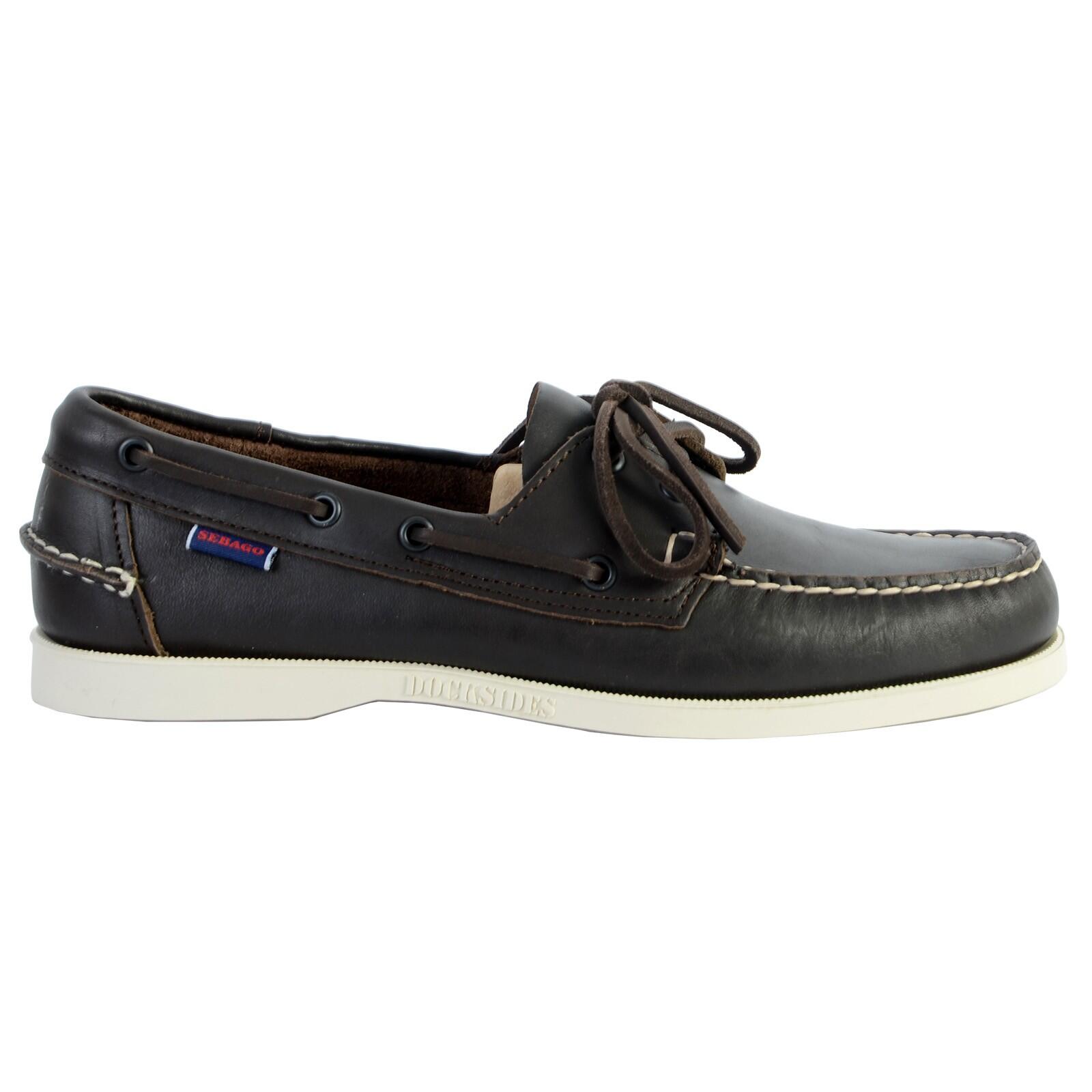 Sapato de barco masculino DOCKSIDES Portland couro marrom escuro 2/6