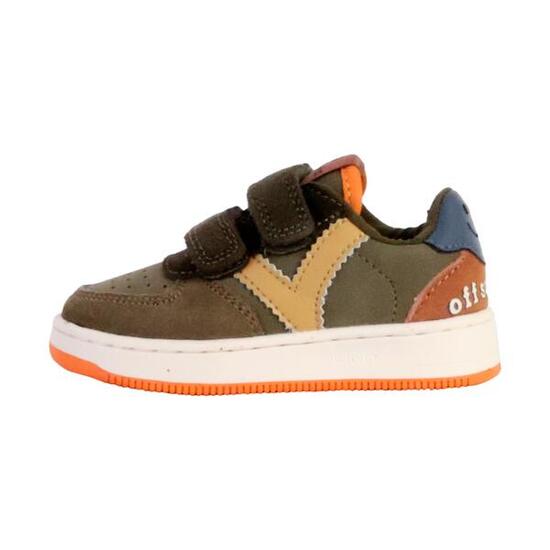 Baskets à scratch effet cuir et cuir fendu enfant Victoria Tiempo