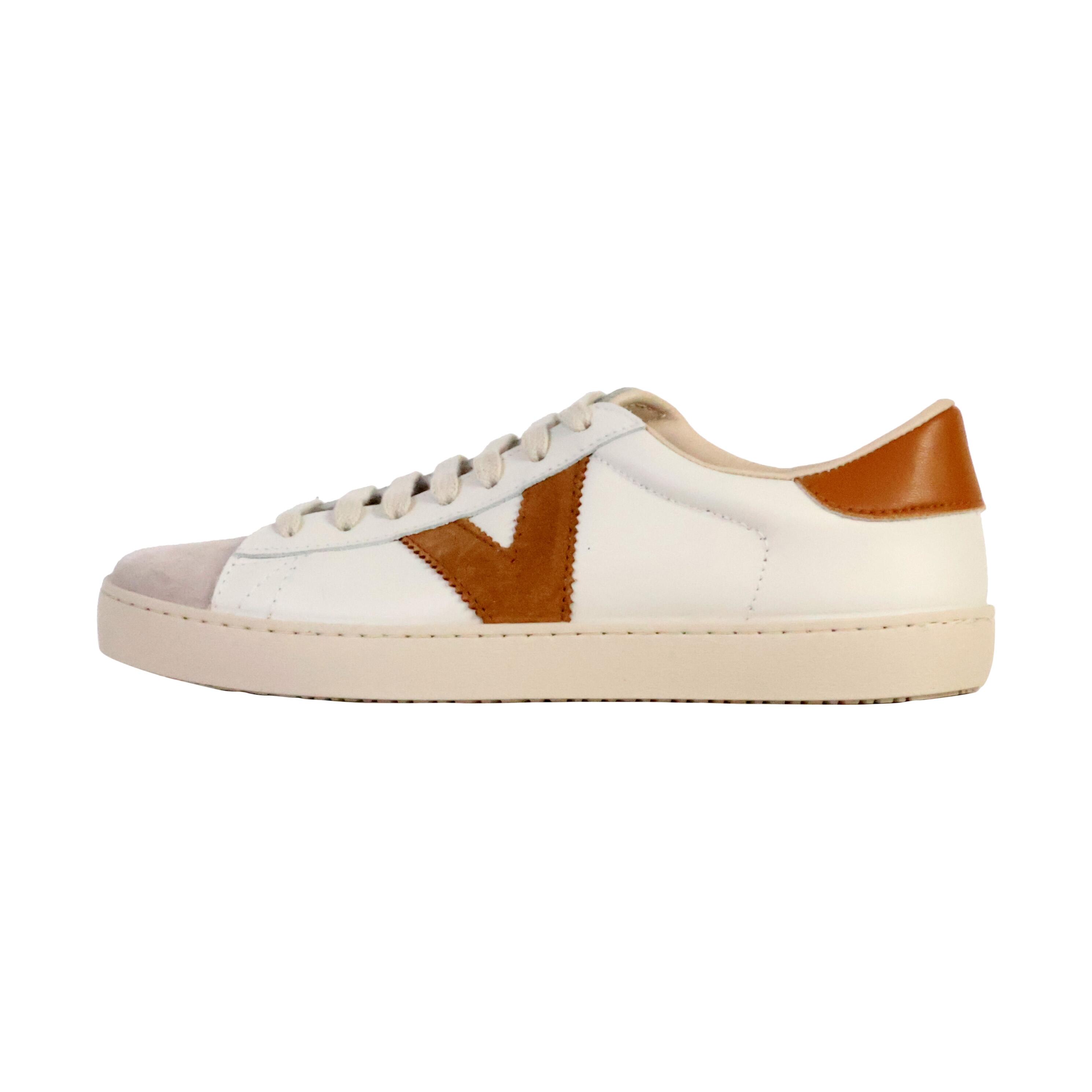 Victoria - Baskets Basses À Lacets En Cuir Pour Femme 1126142 - Baskets - Blanc|rouge - Decathlon