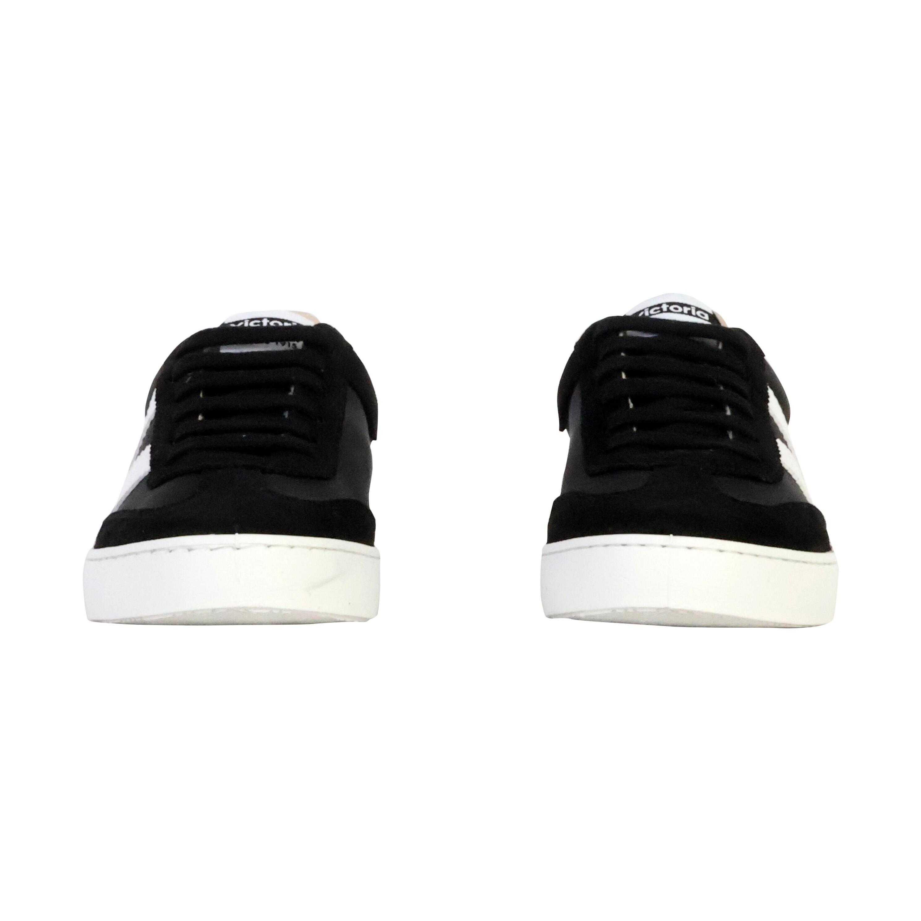 Baskets monochromes en berlin cuir fendu et nylon Victoria 5/6