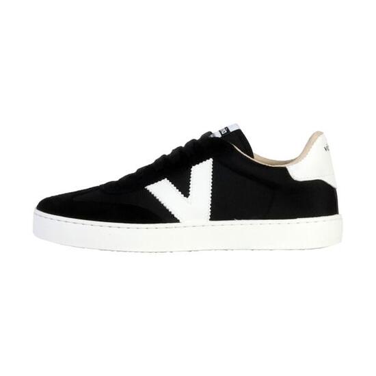 Baskets monochromes en berlin cuir fendu et nylon Victoria