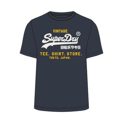 T-shirt Marine Homme Superdry Vl Heritage Relaxed - L