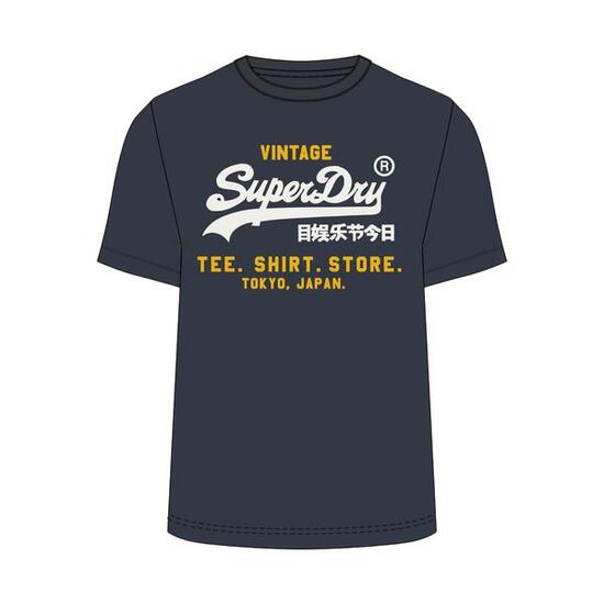 T-shirt Marine Homme Superdry Vl Heritage Relaxed - L