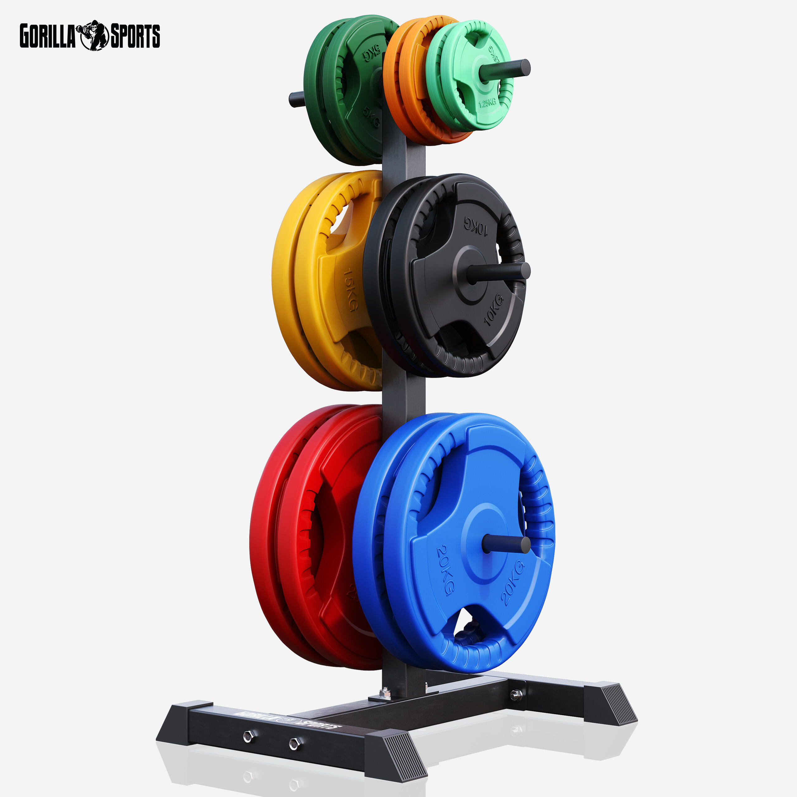 Porta-dischi 30 mm GORILLA SPORTS acciaio bianco/nero 3/7