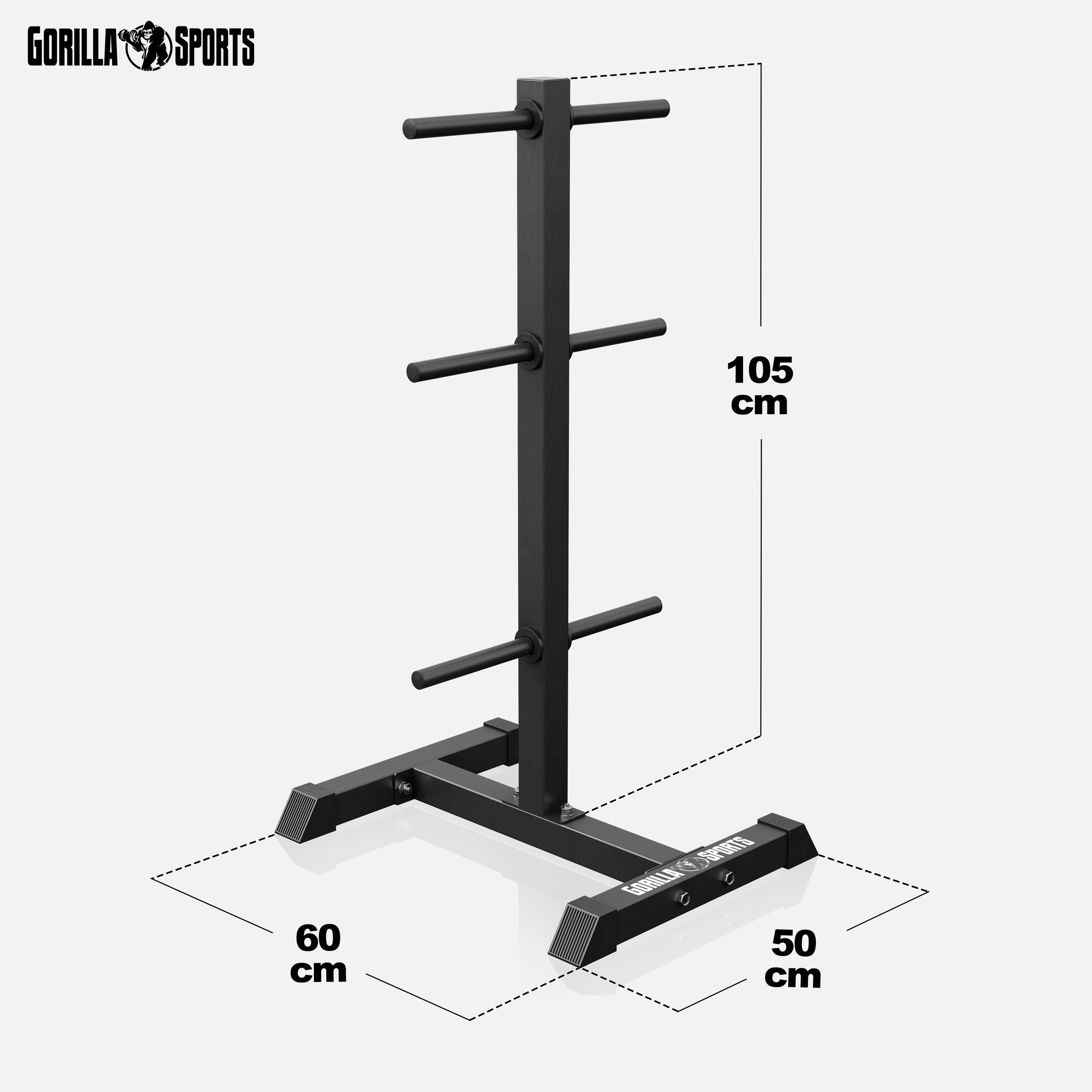 Porta-dischi 30 mm GORILLA SPORTS acciaio bianco/nero 2/7