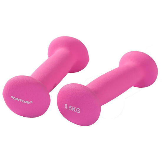 Haltères néoprène 0,5kg rose, la paire