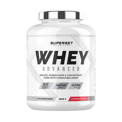 Wei-eiwit - 100% whey proteine advanced (2kg) - aardbeien yoghurt