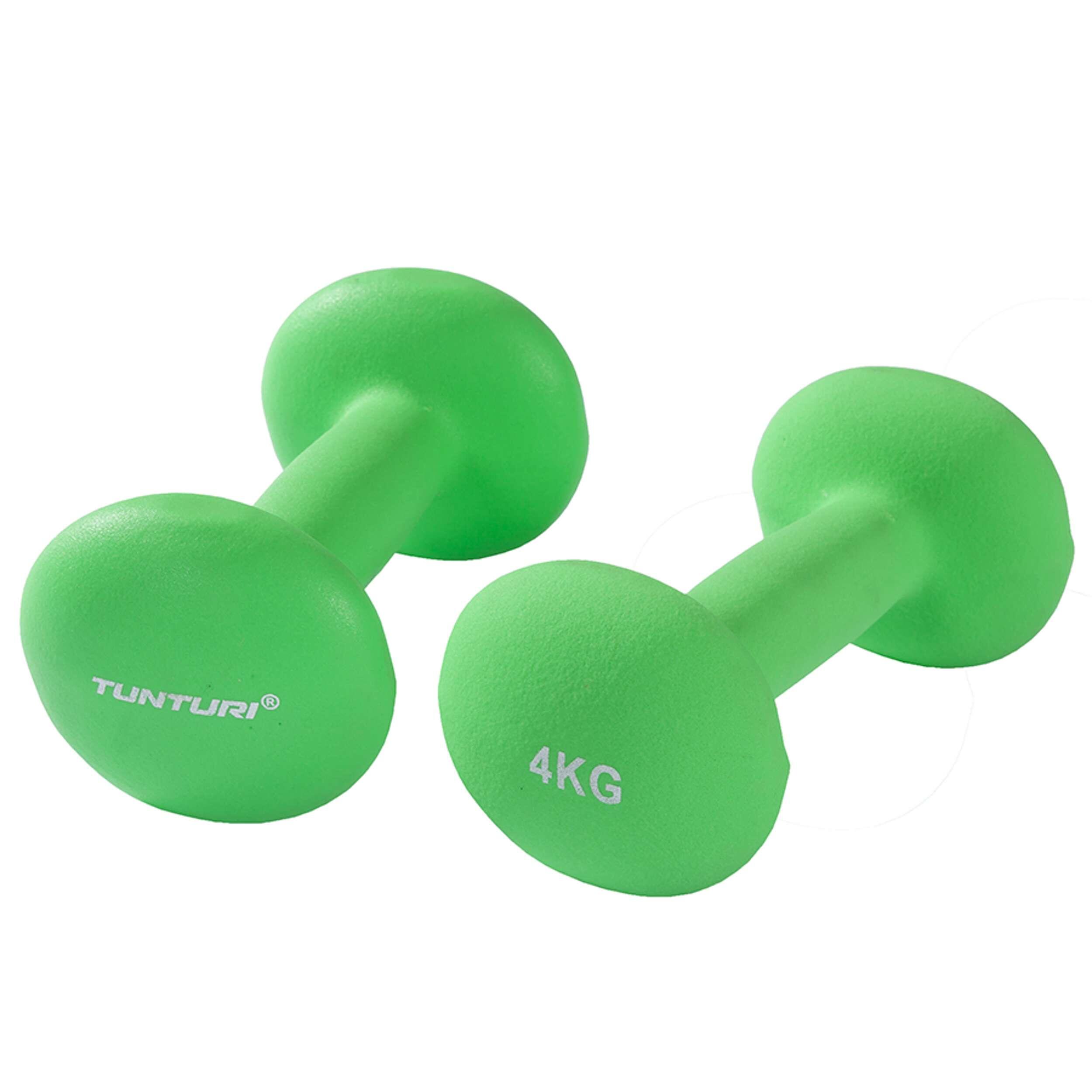 TUNTURI Neopreen Dumbbells 4,0kg - Green - Pair