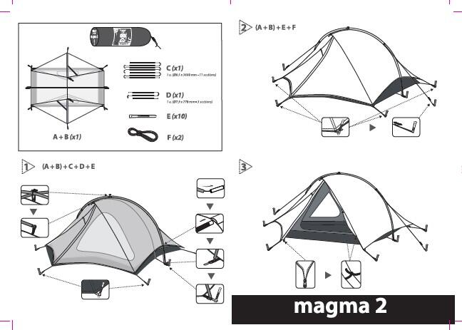 Tente de Randonnée Ultra Légère Columbus Magma 2 Bleue 7/7