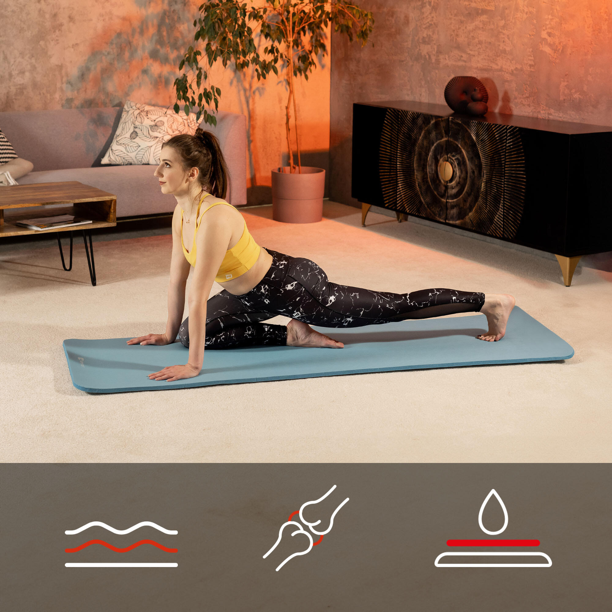 Esterilla de fitness NBR 2cm - azul claro - 190x60 cm 2/7