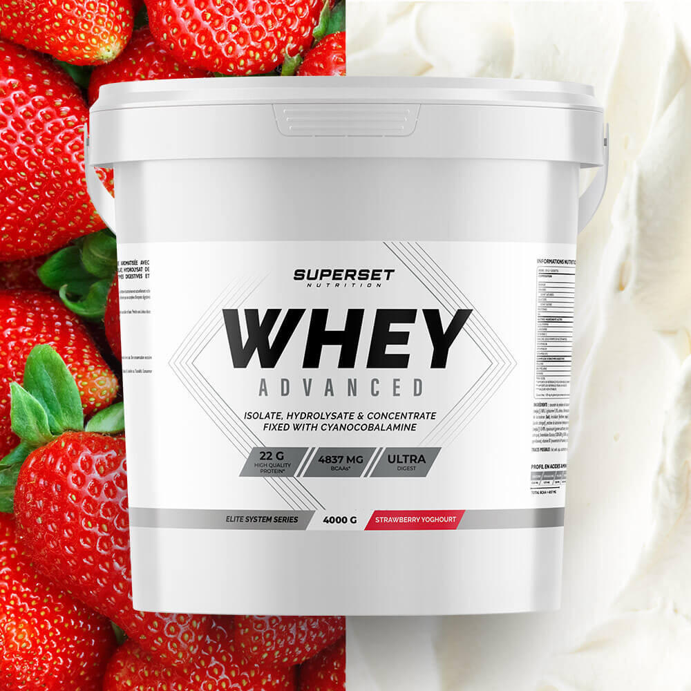 Superset Nutrition - Whey Protéine | 100% Whey Proteine Advanced (4kg) | Fraise Yogourt - Isolat De Whey - 4 Kg - Decathlon