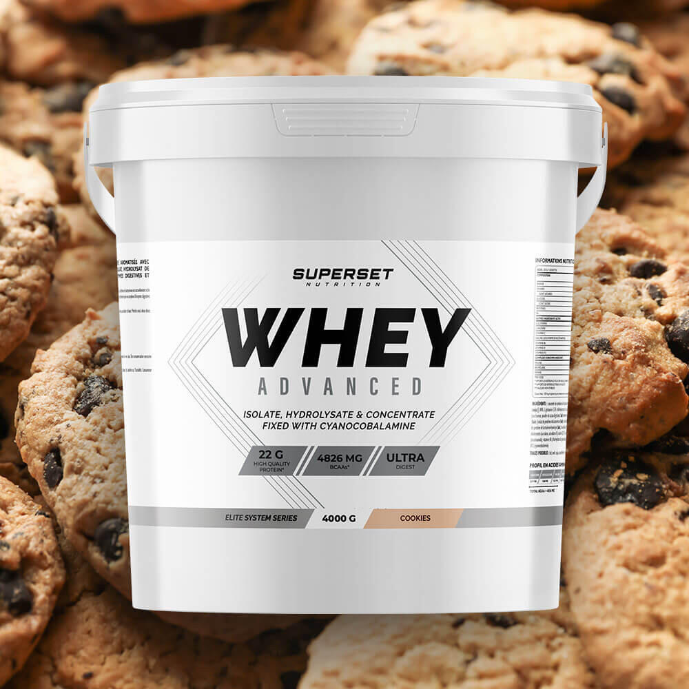 Superset Nutrition - Whey Protéine | 100% Whey Proteine Advanced (4kg) | Cookies - Isolat De Whey - 4 Kg - Decathlon