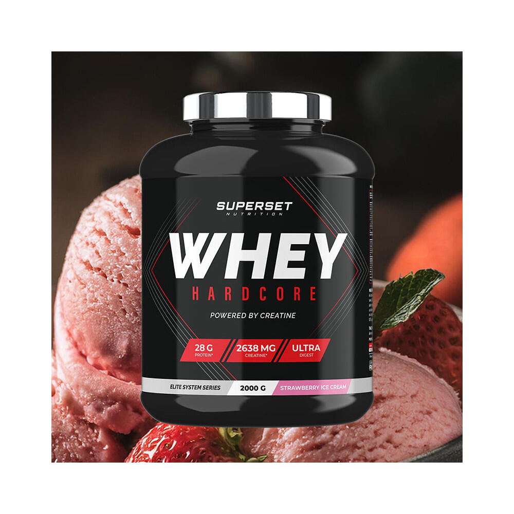 Proteine Whey - Whey Hardcore (2kg) - Gelato Alla Fragola 2/7