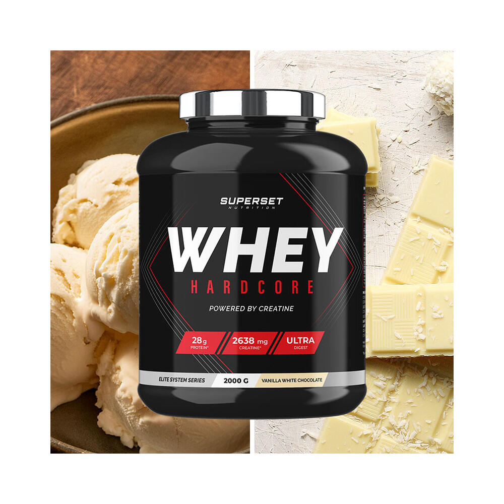 Superset Nutrition - Whey Protéine | Whey Hardcore (2kg) | Vanille Chocolat Blanc - Isolat De Whey - 2 Kg - Decathlon