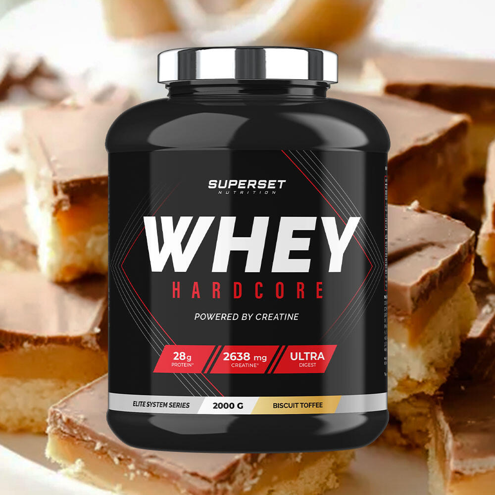 Superset Nutrition - Whey Protéine | Whey Hardcore (2kg) | Toffee Biscuit - Isolat De Whey - 2 Kg - Decathlon
