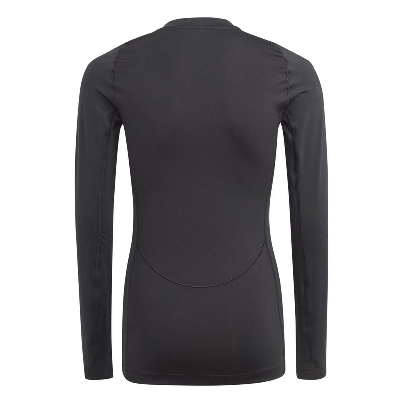 Tricou adidas Tech Fit Jr. Negru, mulat, mânecă lungă