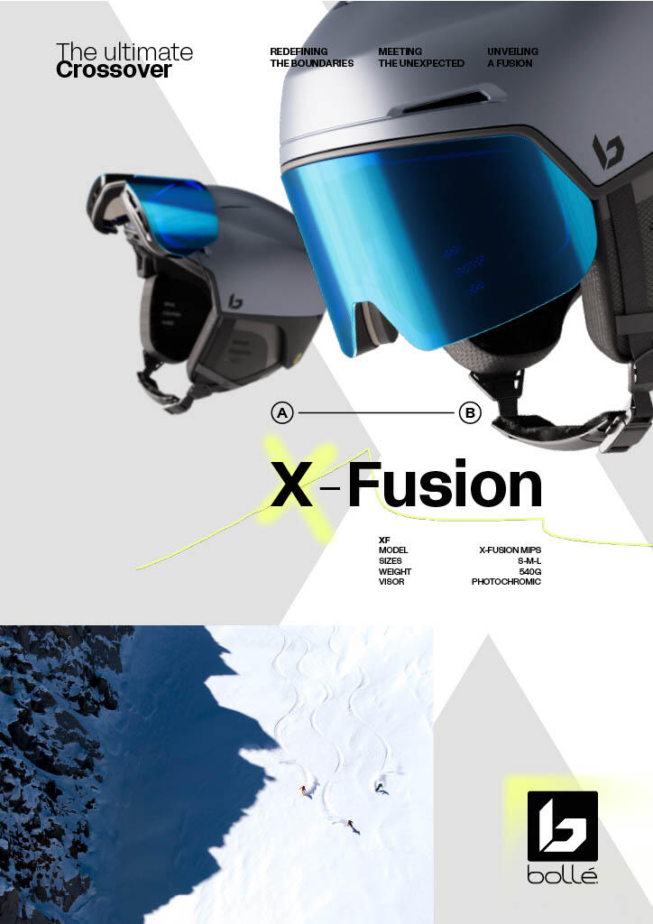 Lyžařská helma X-FUSION s fotochromatickým štítem 3/4