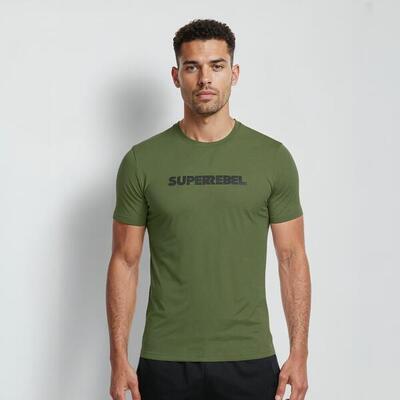 T-shirt met logoprint – heren – groen – keanu_