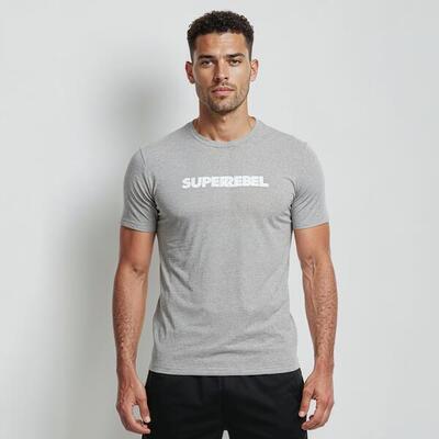 T-shirt met logoprint – heren – grijs – keanu_