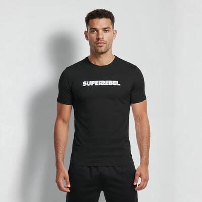 T-shirt met logoprint – heren – zwart – keanu_