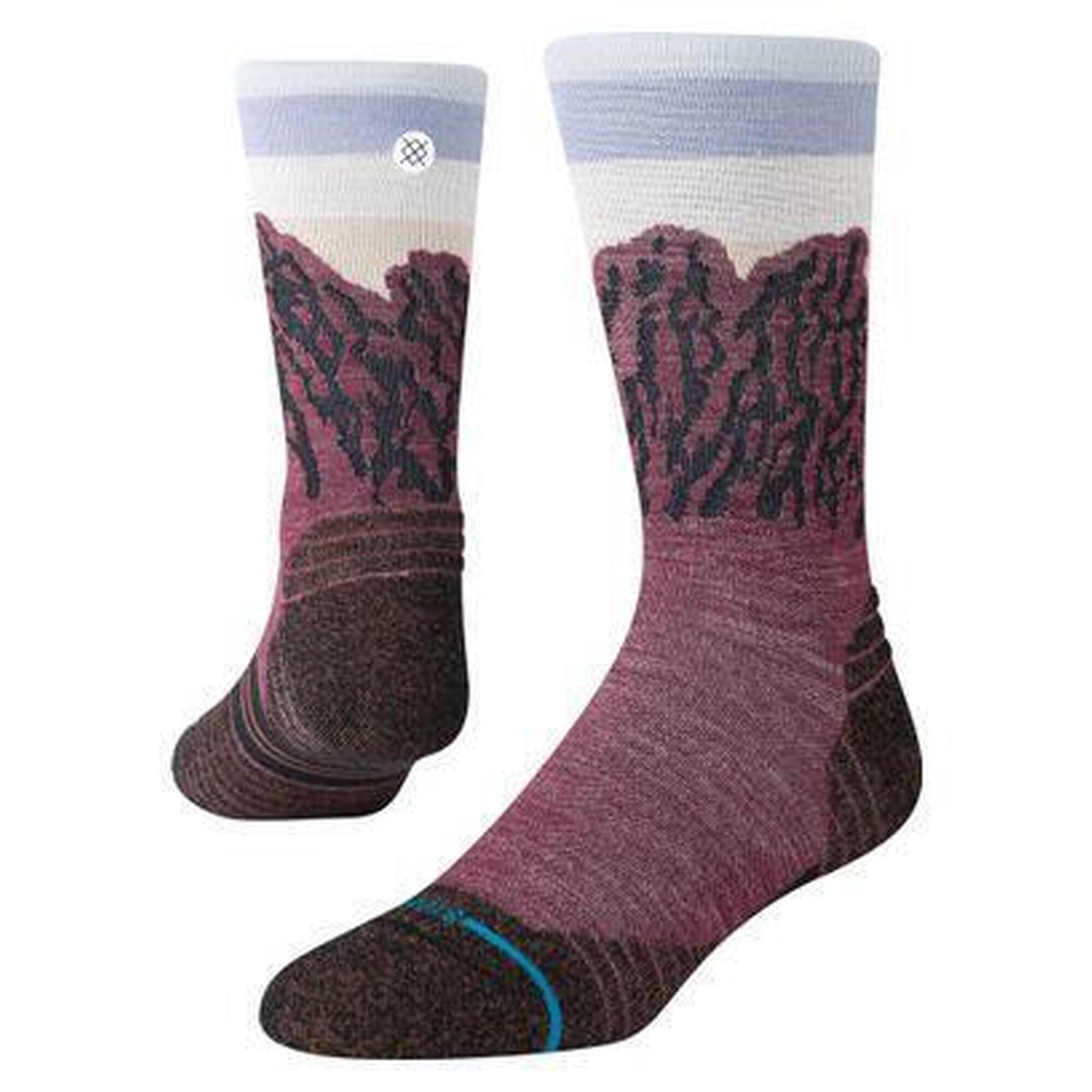 Stance - Chaussettes Stance The Ridge Light Wool Crew Bordeaux - Chaussettes - Bleu|rouge - 35/38 - Decathlon