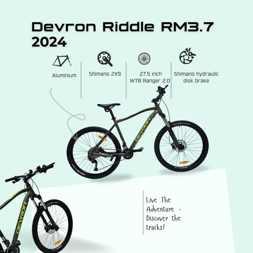 Mtb kerékpár Devron Riddle RM3.7 2024 - 27.5 hüvelyk, L, zöld 6/7