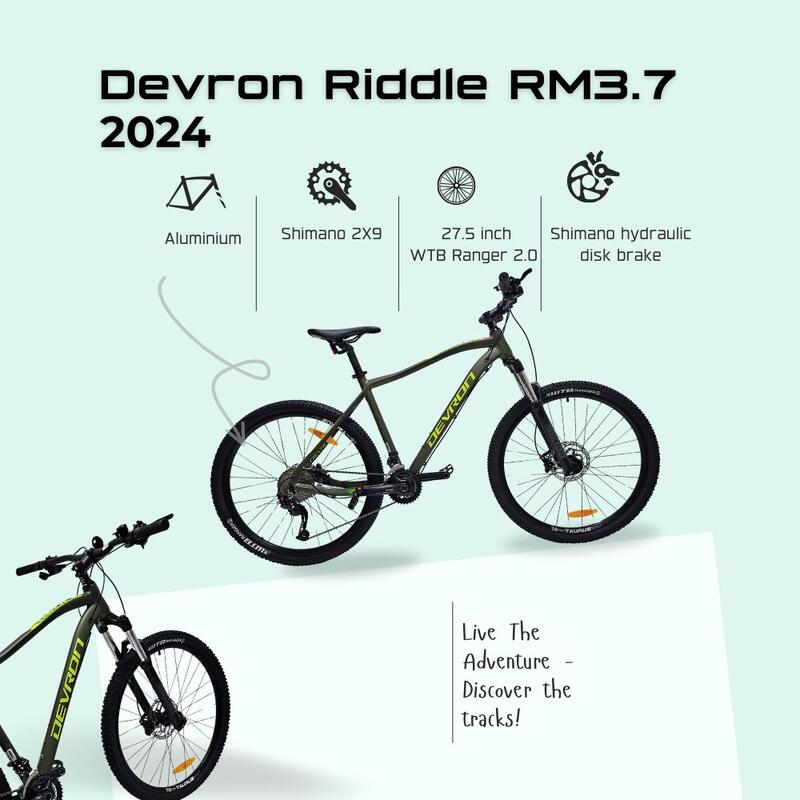 Bicicleta Mtb Devron Riddle RM3.7 2024 - 27.5 Inch, L, Verde