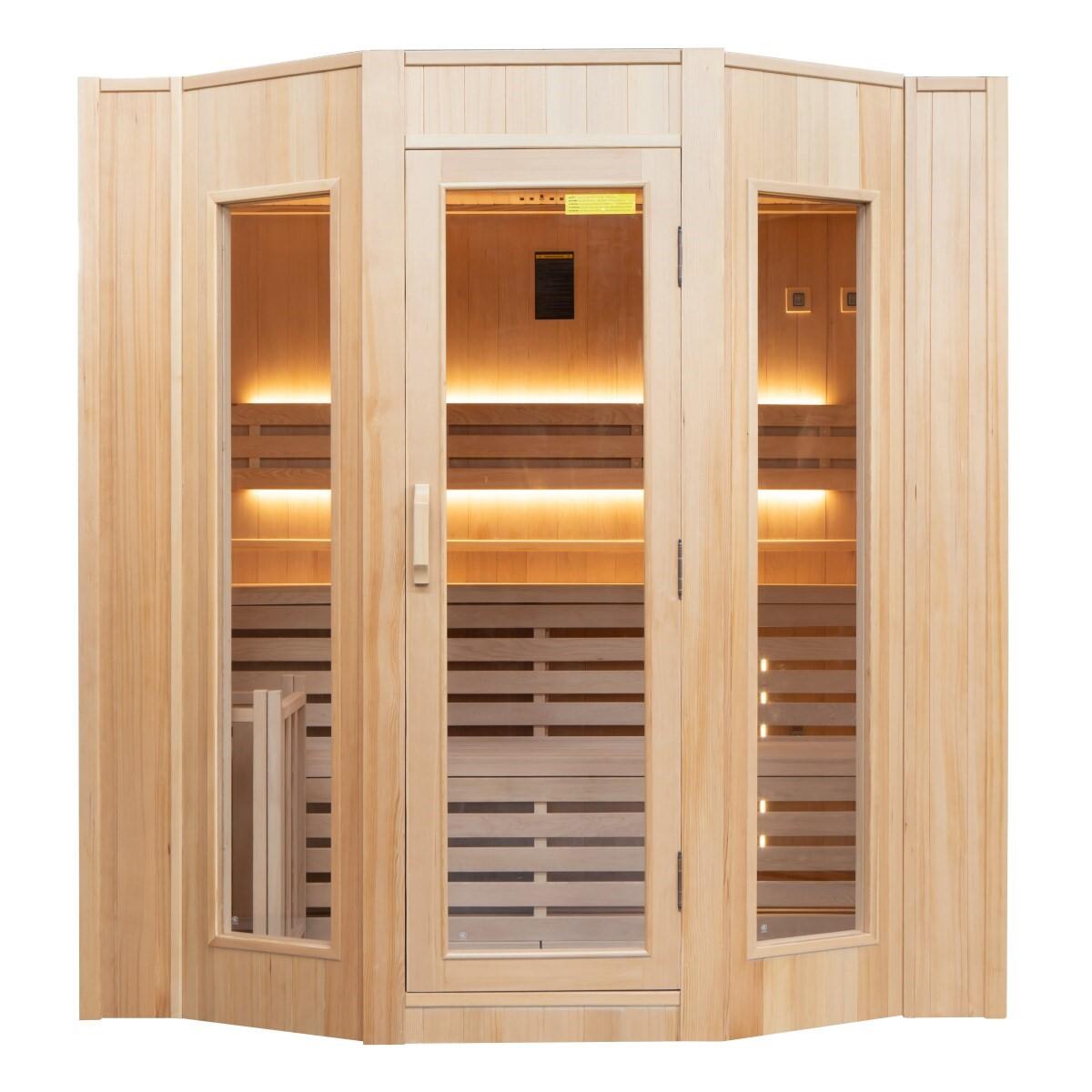 Sauna traditionnel Zen 6 places en épicéa du Canada, poêle et accessoires inclus 2/7