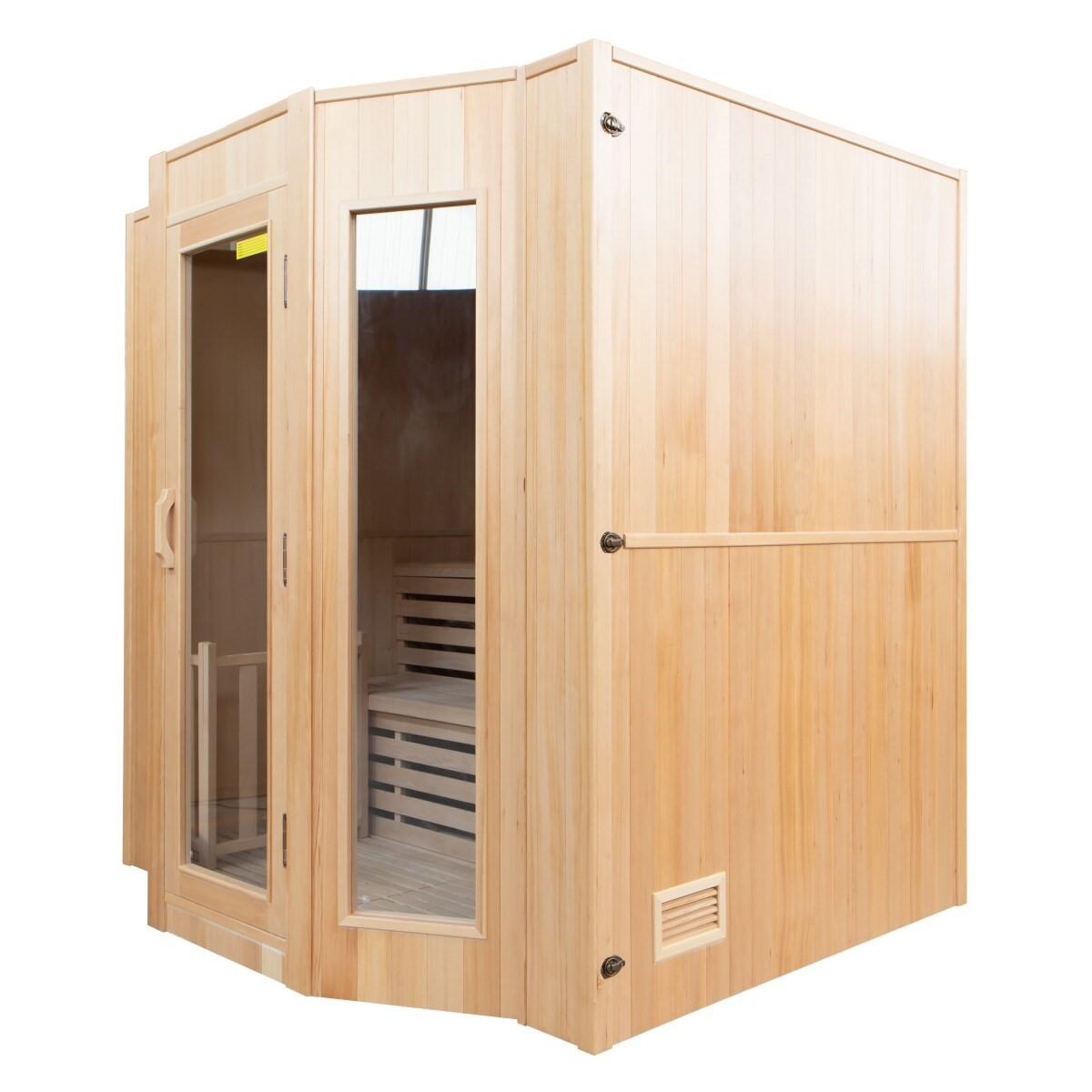 Sauna traditionnel Zen 6 places en épicéa du Canada, poêle et accessoires inclus 5/7