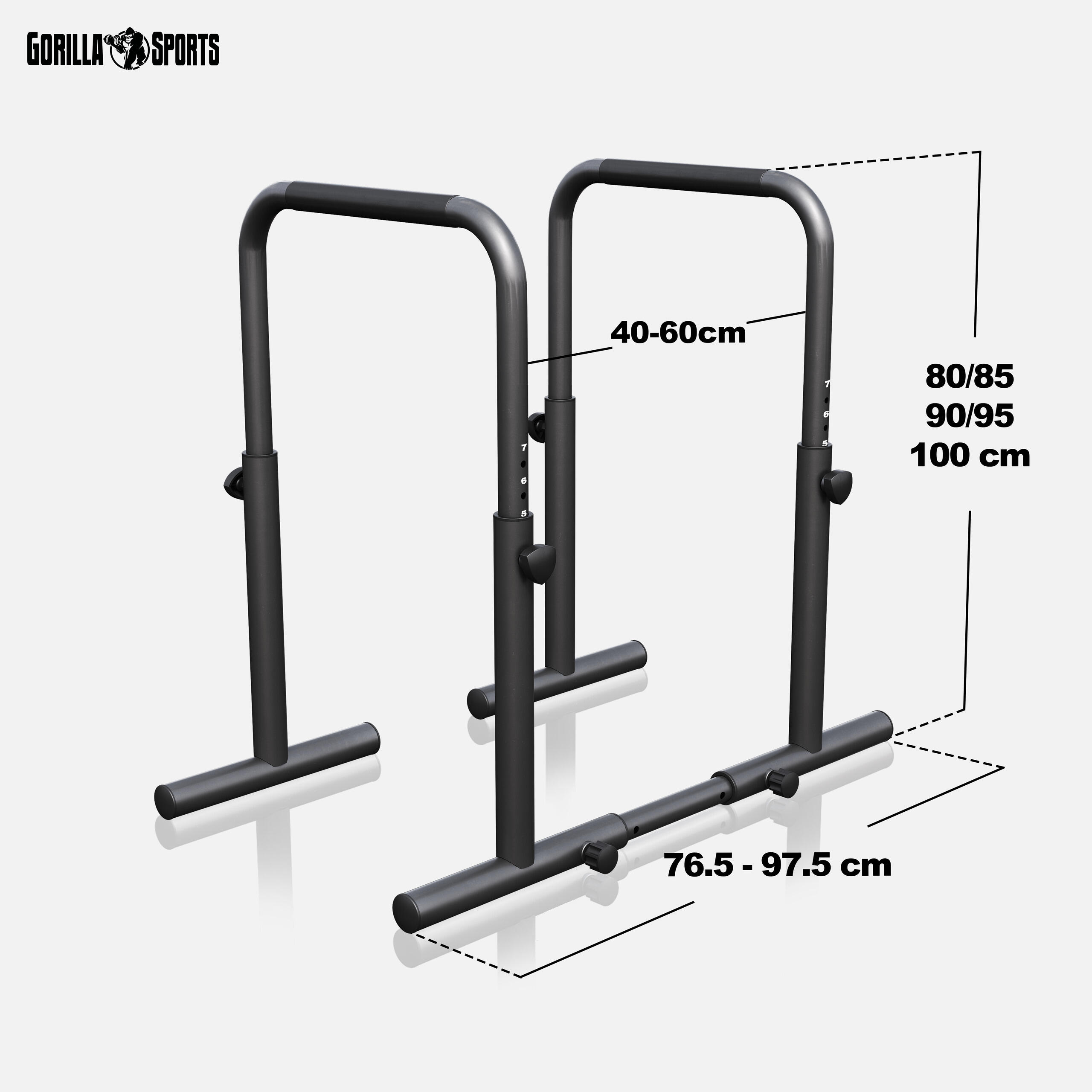 Dip Bars – Verstelbare Hoogte – Belastbaar tot 500 kg –  Push up stand bar - 2/7
