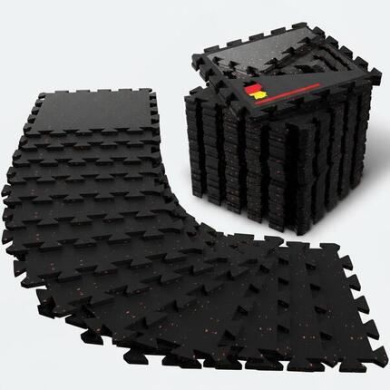 Bodenschutzmatte Fitness – Vollgummi-Bodenmatte – 40er-Set Puzzlematten